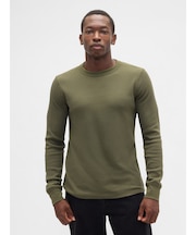 ワッフルニット クルーネックTシャツ