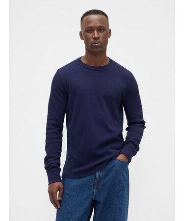 ワッフルニット クルーネックTシャツ