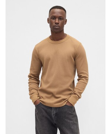 ワッフルニット クルーネックTシャツ
