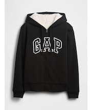 リラックスフィット Gapロゴ 裏ボア ジップアップパーカー
