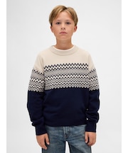 Cashsoft カシミヤタッチ リラックスフィット クルーネックセーター (キッズ)