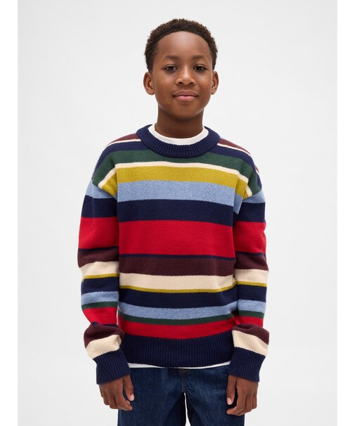 Cashsoft カシミヤタッチ リラックスフィット クルーネックセーター (キッズ)