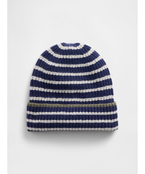 Cashsoft カシミヤタッチ ストライプ ビーニー (キッズ)