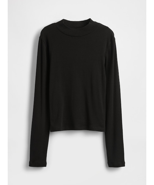 リブ モックネック Tシャツ (キッズ)