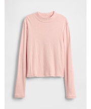 リブ モックネック Tシャツ (キッズ)