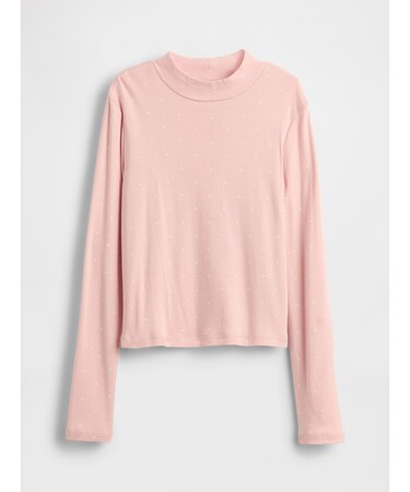リブ モックネック Tシャツ (キッズ)