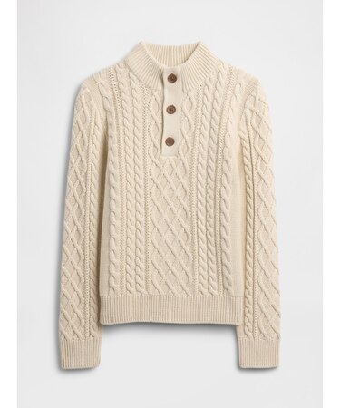 ケーブルニット モックネックセーター (キッズ)