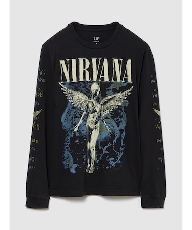 ◆ニルヴァーナ リラックスフィット グラフィックTシャツ長袖 NIRVANA