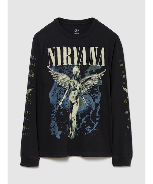 ◆ニルヴァーナ リラックスフィット グラフィックTシャツ長袖 NIRVANA