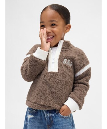 babyGap リサイクル GAPロゴ 1/4 ジップアップ スウェットシャツ