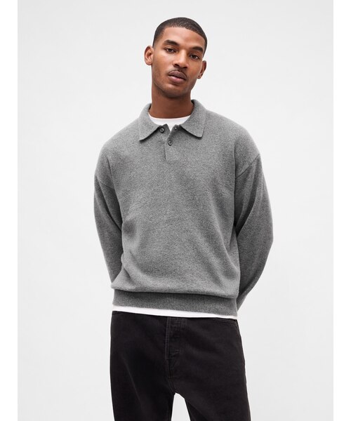 CashSoft カシミヤタッチ リラックスフィット ポロセーター｜ギャップ