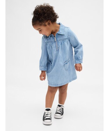 ハートポケット デニムワンピース (幼児・ベビー)