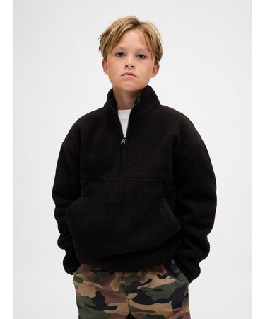 ボア Gapロゴ ハーフジップ プルオーバー (キッズ)