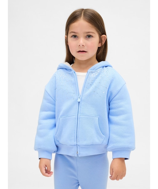 裏ボア スパンコール ジップアップパーカー (幼児・ベビー)