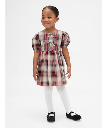 パフスリーブ リボンワンピース (幼児・ベビー)