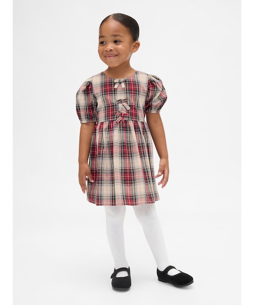 パフスリーブ リボンワンピース (幼児・ベビー)