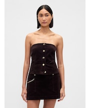 コーデュロイ ストラップレス クロップド ベスト