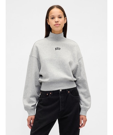 NAPロゴ モックネック クロップド スウェットシャツ