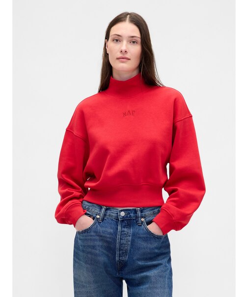 NAPロゴ モックネック クロップド スウェットシャツ