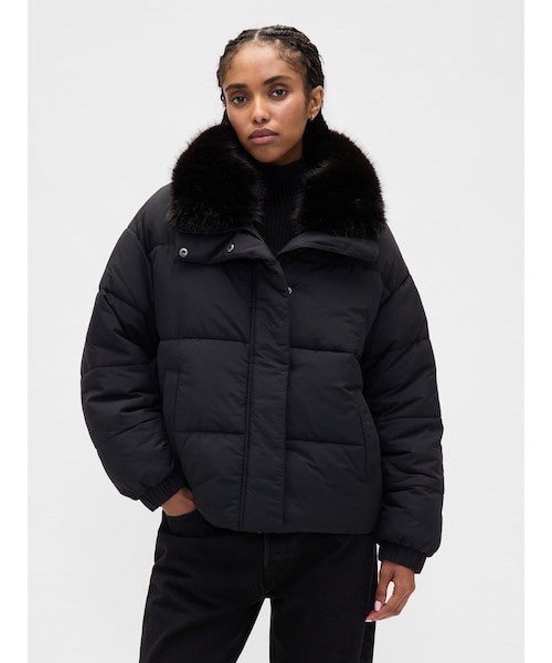 GAP ファー トリミング パファージャケット ファー トリミング パファージャケット｜ギャップの通販｜&mall