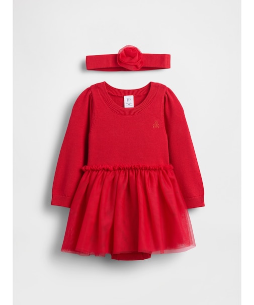 チュール ニット ボディスーツ ワンピースコーデセット (ベビー)