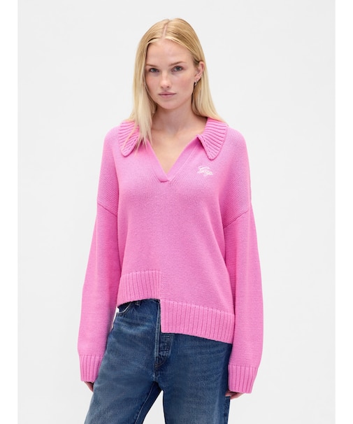 アシンメトリー GAPロゴ セーター