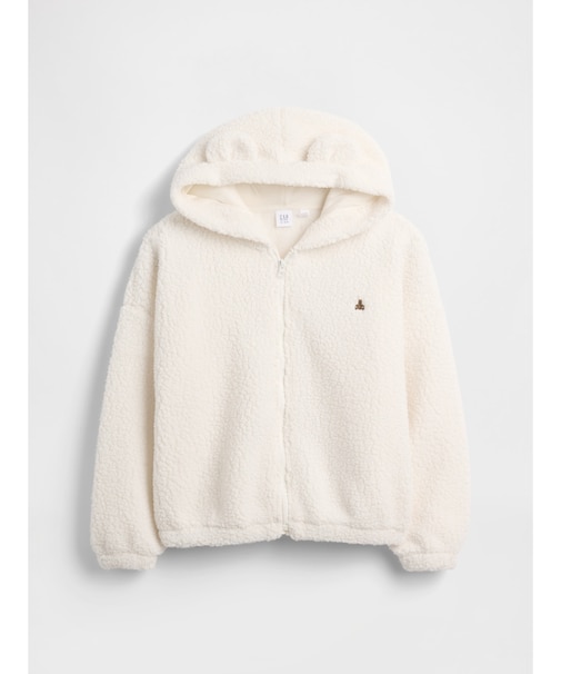 ボア オーバーサイズ くまさん ジップアップパーカー (キッズ)