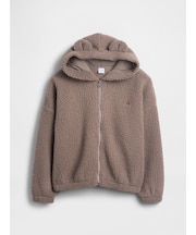 ボア オーバーサイズ くまさん ジップアップパーカー (キッズ)