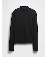 クローズニット ジャージー モックネックTシャツ