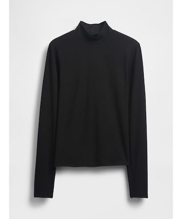 クローズニット ジャージー モックネックTシャツ