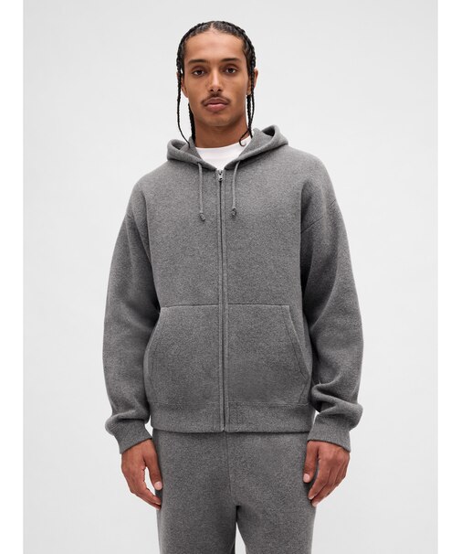 Theory】24AW VARSITYHOODIE カシミヤ混 ジップパーカー