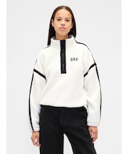 リサイクル オーバーサイズ クロップド ハーフジップ スウェットシャツ