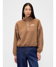 リサイクル オーバーサイズ クロップド ハーフジップ スウェットシャツ