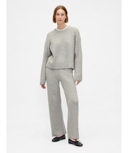 CashSoft カシミヤタッチ ケーブルニットパンツ