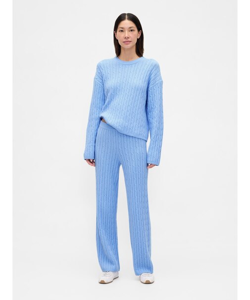 CashSoft カシミヤタッチ ケーブルニットパンツ