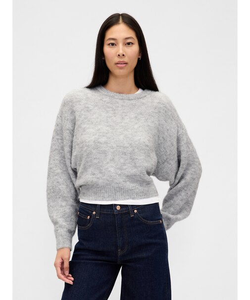 ふわもこ オーバーサイズ クルーネックセーター