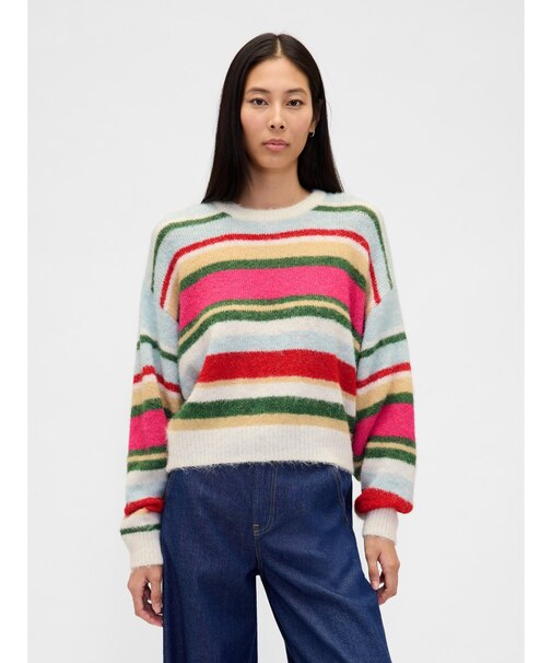 ふわもこ オーバーサイズ クルーネックセーター