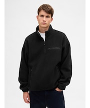 ボア オーバーサイズ ハーフジップ GAPロゴプルオーバー