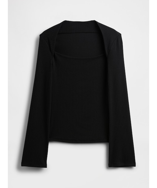 モダンリブ エンベロープネック トップス