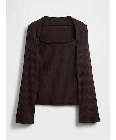 モダンリブ エンベロープネック トップス