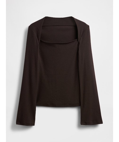 モダンリブ エンベロープネック トップス