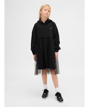 オーバーサイズ ミックスメディア パーカーワンピース