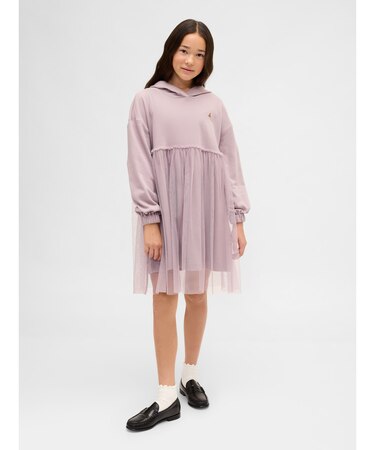 オーバーサイズ ミックスメディア パーカーワンピース