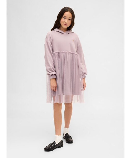 オーバーサイズ ミックスメディア パーカーワンピース