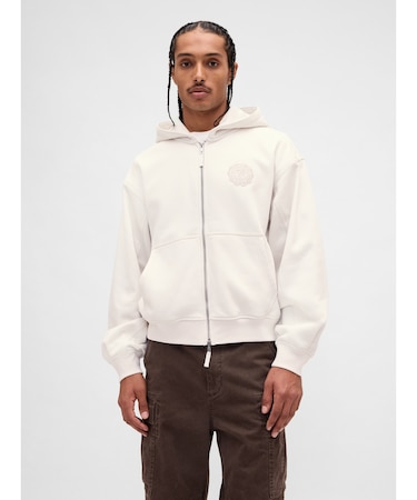 リラックスフィット GAPロゴ ジップアップパーカー