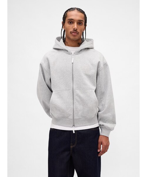 リラックスフィット GAPロゴ ジップアップパーカー｜ギャップの通販