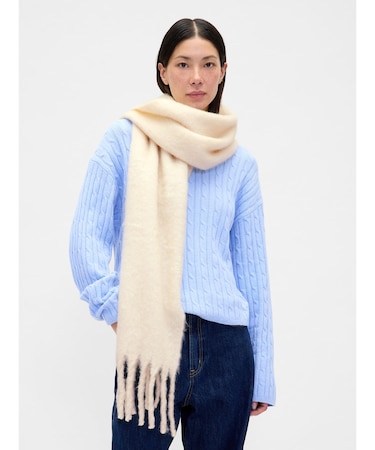 ブラッシュド フリンジ マフラー