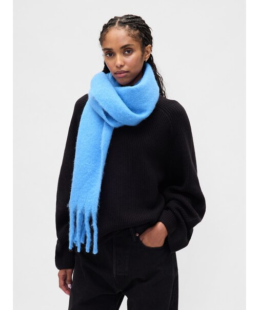 ブラッシュド フリンジ マフラー