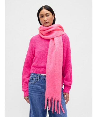 ブラッシュド フリンジ マフラー