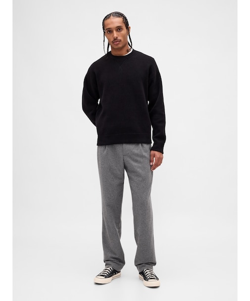 ウールブレンド リラックスフィット ストレート トラウザーパンツ